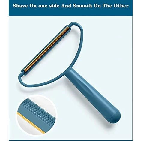 Ensoleillé Rasoir Anti-peluches Portable - Rasoir Manuel - Double Brosse Réutilisable Pour Enlever Les Poils De Pull, Manteau, Moquette, Poils D'animaux - Bleu 2 Ensoleillé Rasoir Anti-peluches Portable - Rasoir Manuel - Double Brosse Réutilisable Pour Enlever Les Poils De Pull, Manteau, Moquette, Poils D'animaux - Bleu – Image 2