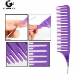 ASUPERMALL Ingrid Hair Styling Peignes Ensemble De Peignes A Queue Coloration Peigne De Teinture Outil De Salon Sectionnement Soulignant Le Tissage Peigne De Coupe Pour La Coiffure, Style 1 -Toilletage et hygiène du chien Soldes 57112074 4