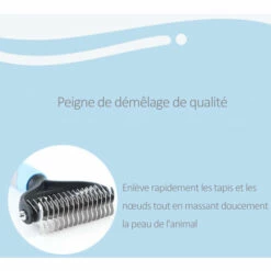 LRISHOM Double Face Toilettage Pour Animaux Brosse Pour Animaux Dematting Peigne Undercoat Rake Delestage Brosse Pour Animaux De Compagnie Tapis & Tangles Retrait, Blue, L -Toilletage et hygiène du chien Soldes 57112177 3