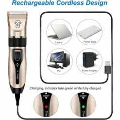 MACARON Tondeuse Chien Silencieuse, Tondeuse Pour Chat, Tondeuse Chien Poil Long Epais, Tondeuse à Poils D'animaux, Tondeuse Professionnelle Electrique Rechargeable Sans Fil Pour Chien, Chat, Lapin LO-Ron -Toilletage et hygiène du chien Soldes 57139621 5