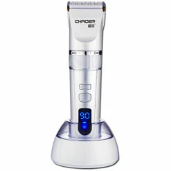 MACARON Tondeuse Chien Chat Professionnelle Tondeuse Pour Chiens Toilettage Charge Rapide Silencieuse 360º Rechargeable Sans Fil Rasoir Poil Long Epais Lame Détachable Et Lavable Avec 4 Peignes LO-Ron