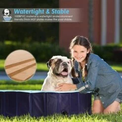VIEWEE Piscine Pour Chiens 160×30 Cm, Piscine Pliable Pour Chiens Et Chats De Taille Moyenne Et Petite, 100% PVC Sûr Et Non Toxique, Antidérapant, Extérieur, Intérieur, Salle De Bain, Patio, Jardin -Toilletage et hygiène du chien Soldes 57502878 5