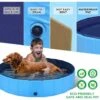 AIDUCHO Piscine Pliable Pour Chiens Animaux De Compagnie Et Enfants Baignoire Bassin De Baignade Pataugeoire Portable En PVC Antidérapant Tub De Chien Et Chat Piscine D’Enfant Et De Chien 32"x 8"