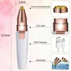 Tondeuse à Sourcils Rechargeable 2 En 1 Rasoir à Sourcils électrique Indolore Lèvres Nez Épilateur Facial Rasoir à Sourcils Multifonctionnel Avec Lumière LED Intégrée Pour Femmes Hommes. Accessoires De Toilettage Pour Chien LITZEE -Toilletage et hygiène du chien Soldes 57657860 3