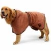 GDRHVFD Peignoir Doux Pour Chien Serviette De Séchage En Microfibre Super Absorbante Pour Chien Avec Capuche/Ceinture Pour Grands, Moyens Et Petits Chiens - Marron, Xl
