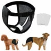 TRIOMPHE 5 Paquets Couches Pour Chien Pantalons Pour Chiennes En Chaleur Avec 3 Serviettes Hygiéniques Culottes Menstruelles Pour Chien Pantalon De Protection Pour Chien Lavable, Noir (S)