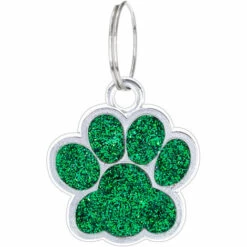 PERLE RARE Iberiagifts - Patte En Acier Plaque Médaillon D’Identification Personnalisé Pour Collier Chien Chat Animaux De Compagnie Gravée (Vert)