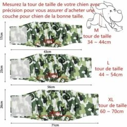 AIDUCHO (3pcs M) Couches De Chien Mâles, Lavable — Velcro Ajuste La Taille — Prévenir Le Harcèlement, Le Choix Du Chien Mâle Gentleman -Toilletage et hygiène du chien Soldes 58183978 5