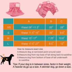 AIDUCHO Couche Pour Chien,Lot De 1 Couches Chien Lavable Couches Réutilisables Pour Chien Lavables Culotte Pour Chien Femelle Serviettes Hygiéniques De Chien Pour Différents Types De Chiens (rose, S) -Toilletage et hygiène du chien Soldes 58196552 5