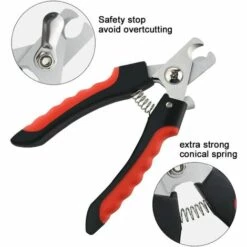 GDRHVFD Coupe-Griffes Pour Chien Et Chat Pince À Ongles Coupante Avec Lime À Ongles - Kit Essentiel De Toilettage - Rouge Et Noir -Toilletage et hygiène du chien Soldes 58696749 4