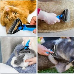 GALOZZOIT Brosse Chien Brosse Chat, Peigne Déméloir Chien Professionnel Et Brosse Chien Poil Long, Râteau De Toilettage Pour Chien Et Chat Enlever Le Sous-poil Des Animaux De Compagnie -Toilletage et hygiène du chien Soldes 58883576 5