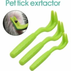 EINEMGELD 3PCS Pince à Tiques Pour Chien Et Chat Cheval, Vert Crochet à Tiques, Pince A Tique, Crochet Tiques, Supprime Les Tiques Et Les Puces Facilement, Pince A Tique Plastique, Tick Remover Crochets -Toilletage et hygiène du chien Soldes 59144995 4