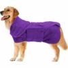EINEMGELD Sac De Séchage Rapide Pour Chien Avec Velcro-Extensible Microfibre Super Absorbante Serviette De Bain Pour Animaux,Plusieurs Couleurs Peignoir-Violet-L