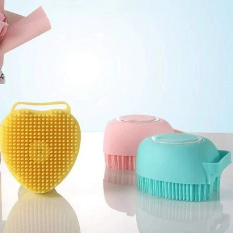 EINEMGELD Brosse De Shampooing Pour Animaux De Compagnie, Brosse De Bain De Nettoyage De Chat De Chien En Caoutchouc De Coeur, Peigne De Massage De Spa De Silicone,outil De Toilettage De Douche Pour Lépilation 2 EINEMGELD Brosse De Shampooing Pour Animaux De Compagnie, Brosse De Bain De Nettoyage De Chat De Chien En Caoutchouc De Coeur, Peigne De Massage De Spa De Silicone,outil De Toilettage De Douche Pour Lépilation – Image 2