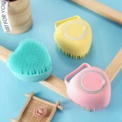 EINEMGELD Brosse De Shampooing Pour Animaux De Compagnie, Brosse De Bain De Nettoyage De Chat De Chien En Caoutchouc De Coeur, Peigne De Massage De Spa De Silicone,outil De Toilettage De Douche Pour Lépilation -Toilletage et hygiène du chien Soldes 59145192 4