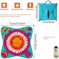 EINEMGELD Tapis De Chien Snuffle Mat, Tapis éducateurs Pour Chiens Dog Puzzle Toys Tapis De Fouille Alimentation Lente Jouet Tapis Reniflant De Chien Couverture Pliable (70 * 70 Cm) -Toilletage et hygiène du chien Soldes 59145229 4