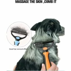 AIDUCHO Brosse Chien Brosse Chat, Peigne Déméloir Chien Professionnel Et Brosse Chien Poil Long, Râteau De Toilettage Pour Chien Et Chat Enlever Le Sous-poil Des Animaux De Compagnie - Orange -Toilletage et hygiène du chien Soldes 59207444 5