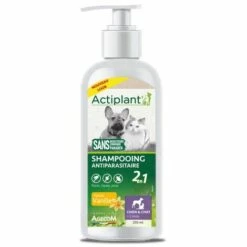 Actiplant Shampooing Anti Parasitaire 2 En 1 Vanille Pour Chien Et Chat 250 Ml