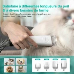 Neabot P1 Pro - Aspirateur De Poils Pour Animaux - Tondeuse Chien Professionnelle - Avec 5 Outils éprouvés - Blanc - 52dB -Toilletage et hygiène du chien Soldes 59313502 3