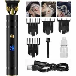 PERLE RARE Tondeuse à Cheveux Professionnelle Pour Hommes, Tondeuse à Barbe électrique Pour Hommes Avec Affichage LED, Tondeuse à Cheveux Pour La Maison (noir)