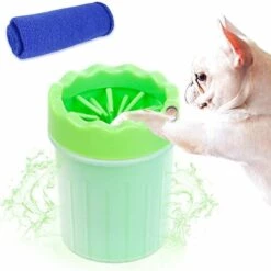 EINEMGELD Nettoyeur Patte De Chien,Grand Portable Nettoyage De Pattes De Chien Avec Serviette Avec Brosses En Silicone Souple Gobelet De Nettoyage Portable Des Pieds Pour Animal