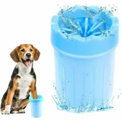 EINEMGELD Nettoyeur De Patte Pour Chien, Portable Laveur De Patte De Chien, Upgrade Dog Paw Cleaner, Portable Laveur De Patte De Chien Brosse De Nettoyage Pour Animal(Bleu)