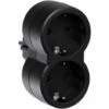 Adaptateur Femelle, Double, Frontal, Noir - Legrand 50511.