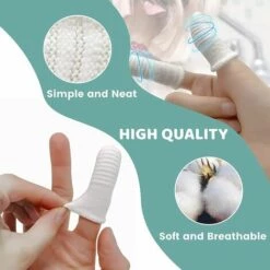 MINKUROW Brosse A Dent Chien Doigtier, Brosses D'hygiène Dentaires De Brosse à Dents De Doigt D'animal Familier En Tissu,Anti Plaque Dentaire Pour Le Chien Et Le Chat (8 Pièces) -Toilletage et hygiène du chien Soldes 59949776 4