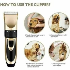 GALOZZOIT Tondeuse à Cheveux Professionnelle USB Rechargeable Pour Animaux De Compagnie, Tondeuse à Cheveux Silencieuse Sans Fil Avec 4 Peignes, Pour Chiens, Chats, Animaux De Compagnie, Cou -Toilletage et hygiène du chien Soldes 59950038 3
