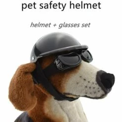 REGALOS Casque De Chien Lunettes Ensemble Casque Pour Animaux De Compagnie Lunettes De Soleil Chiens Réglable Chien Moto Chapeau De Sécurité (S) -Toilletage et hygiène du chien Soldes 60063299 4
