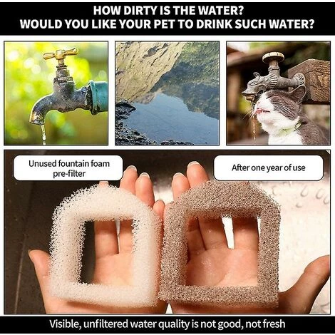 REGALI 24pcs Filtres En Mousse De Rechange Pour Abreuvoirs Pour Chats Et Chiens, Pour Drinkwell 4 REGALI 24pcs Filtres En Mousse De Rechange Pour Abreuvoirs Pour Chats Et Chiens, Pour Drinkwell – Image 4