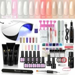 REGALI Extension D'ongle Kit D'art D'ongle Gel Kit De Vernis à Ongles Kit De Gel Polymère à Construction Rapide Tremper UV Lampe à LED Sèche-doigts