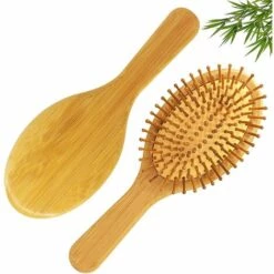 TANABATA Brosse à Cheveux 100% Brosses à Cheveux En Bambou Naturel Massage Cuir Chevelu Anti-statique Cheveux Démêlant Pour Hommes, Femmes Et Enfants
