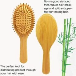 TANABATA Brosse à Cheveux 100% Brosses à Cheveux En Bambou Naturel Massage Cuir Chevelu Anti-statique Cheveux Démêlant Pour Hommes, Femmes Et Enfants -Toilletage et hygiène du chien Soldes 60468721 4
