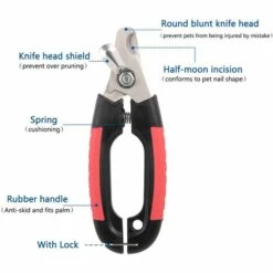 LIFCAUSAL Coupe-ongles Professionnel Pour Chien Avec Serrure Et Ciseaux De Toilettage Pour Animaux, Chats, Taille S -Toilletage et hygiène du chien Soldes 60684171 3