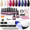 DONTODENT Vernis à Ongles Semi-permanent 10 Couleurs 36W Lampe UV/LED Pour Le Séchage Du Vernis à Ongles, Base Amovible En Gel UV Pinceau Strass Décoratif Outils D'art D'ongles Outils D'art D'ongles Cadeaux D'art D'ongles Femmes