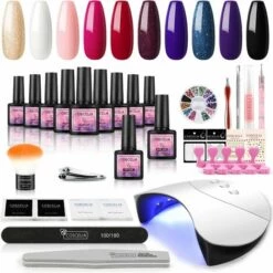 DONTODENT Vernis à Ongles Semi-permanent 10 Couleurs 36W Lampe UV/LED Pour Le Séchage Du Vernis à Ongles, Base Amovible En Gel UV Pinceau Strass Décoratif Outils D'art D'ongles Outils D'art D'ongles Cadeaux D'art D'ongles Femmes