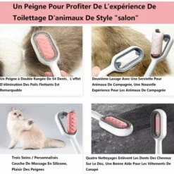 CHANCEY Brosse Chien,Brosse Chat,Universel Brosse Anti Poils Animaux,Brosse Pour Animaux De Compagnie Lavable En Silicone Ultra Doux,Brosse Magic Clean Réutilisable,Rose,Cheveux Longs [Classe énergétique A],SEMAket -Toilletage et hygiène du chien Soldes 61171785 4