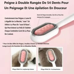 CHANCEY Brosse Chien,Brosse Chat,Universel Brosse Anti Poils Animaux,Brosse Pour Animaux De Compagnie Lavable En Silicone Ultra Doux,Brosse Magic Clean Réutilisable,Rose,Cheveux Longs [Classe énergétique A],SEMAket -Toilletage et hygiène du chien Soldes 61171785 5