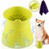 Randaco Nettoyeur De Pattes De Chien, Nettoyeur De Pattes D'animaux De Compagnie Portable, Nettoyeur De Pattes De Chien Avec Serviette Brosse, Vert - Vert