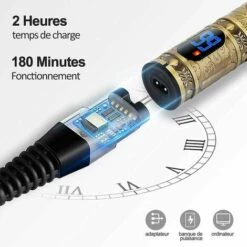 JOORRT Tondeuse Cheveux Hommes,Tondeuse Barbe Electriques Professionnelle, Sans Fil Tondeuse à Cheveux Rasoir Barbe Tondeuse Kit,Écran à LED, Rechargeable, Silencieuse Pour Les Enfants Et La Famille (Doré) -Toilletage et hygiène du chien Soldes 61236273 3