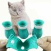 JOORRT 4 Bottes Anti-rayures Pour Pieds De Chat, Beauté En Silicone Et Couvre-pieds De Bain Doux, Chaussures De Protection Réglables Pour Griffes De Chat, Adaptées Au Bain à Domicile (bleu)