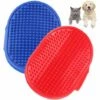 EINEMGELD Brosse Pour Chien Brosse Bain Animal Domestique 2pcs Brosse Massage Silicone Outil De Toilettage Pour Animaux Domestique Brosse Toilettage Bleu