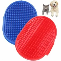 EINEMGELD Brosse Pour Chien Brosse Bain Animal Domestique 2pcs Brosse Massage Silicone Outil De Toilettage Pour Animaux Domestique Brosse Toilettage Bleu