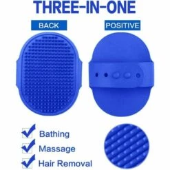 EINEMGELD Brosse Pour Chien Brosse Bain Animal Domestique 2pcs Brosse Massage Silicone Outil De Toilettage Pour Animaux Domestique Brosse Toilettage Bleu -Toilletage et hygiène du chien Soldes 61324974 3