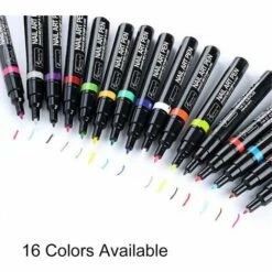 ZHUOXUAN 16Pcs Nail Art Pen Set 3D Vernis A Ongles Stylo Nail Art Diy Stylo Polonais,Noir