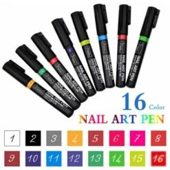 ZHUOXUAN 16Pcs Nail Art Pen Set 3D Vernis A Ongles Stylo Nail Art Diy Stylo Polonais,Noir -Toilletage et hygiène du chien Soldes 61865250 4