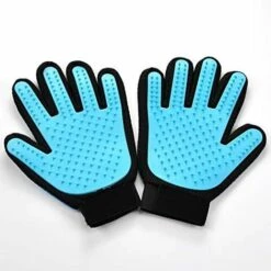 MEZHENG Gant De Toilettage Pour Chiens, Chats Et Lapins, Brosse Douce Et Massage Pour Enlever Les Poils Des Animaux Domestiques Effet Relaxant Bleu