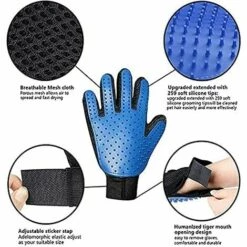 MEZHENG Gant De Toilettage Pour Chiens, Chats Et Lapins, Brosse Douce Et Massage Pour Enlever Les Poils Des Animaux Domestiques Effet Relaxant Bleu -Toilletage et hygiène du chien Soldes 63472644 5