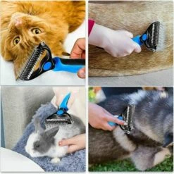 MINKUROW Brosse Chien Brosse Chat, Peigne Déméloir Chien Professionnel Et Brosse Chien Poil Long, Râteau De Toilettage Pour Chien Et Chat Enlever Le Sous-poil Des Animaux De Compagnie -Toilletage et hygiène du chien Soldes 63693712 3